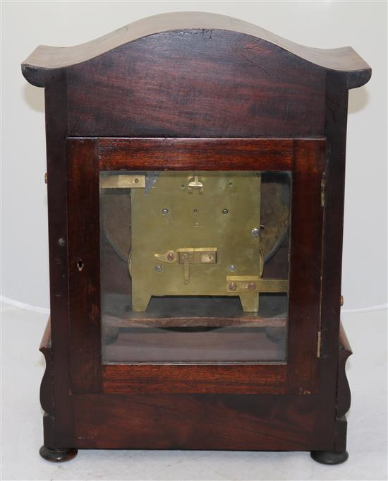 J & W Mitchell of Glasgow. A William IV mahogany bracket clock, 16.75in.